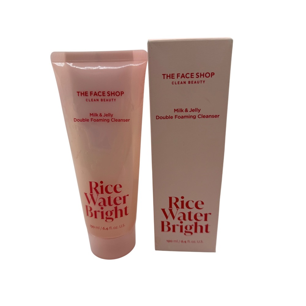 The Face Shop Rice Water Bright Milk & Jelly Double Foaming Cleanser 190ml 6.4oz